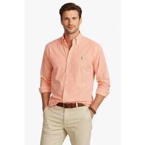 Ralph Lauren Classics Orange White Stripe Button Down Shirt XL